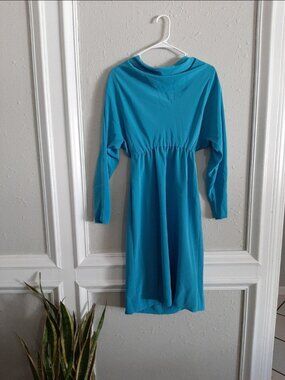 Heury-Lee petites vintage turquoise dress small 70s 80s
